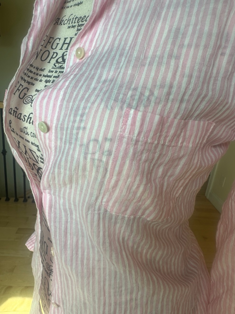 Lilly Pulitzer Pink and White Striped Shirt - Picture 7 of 12